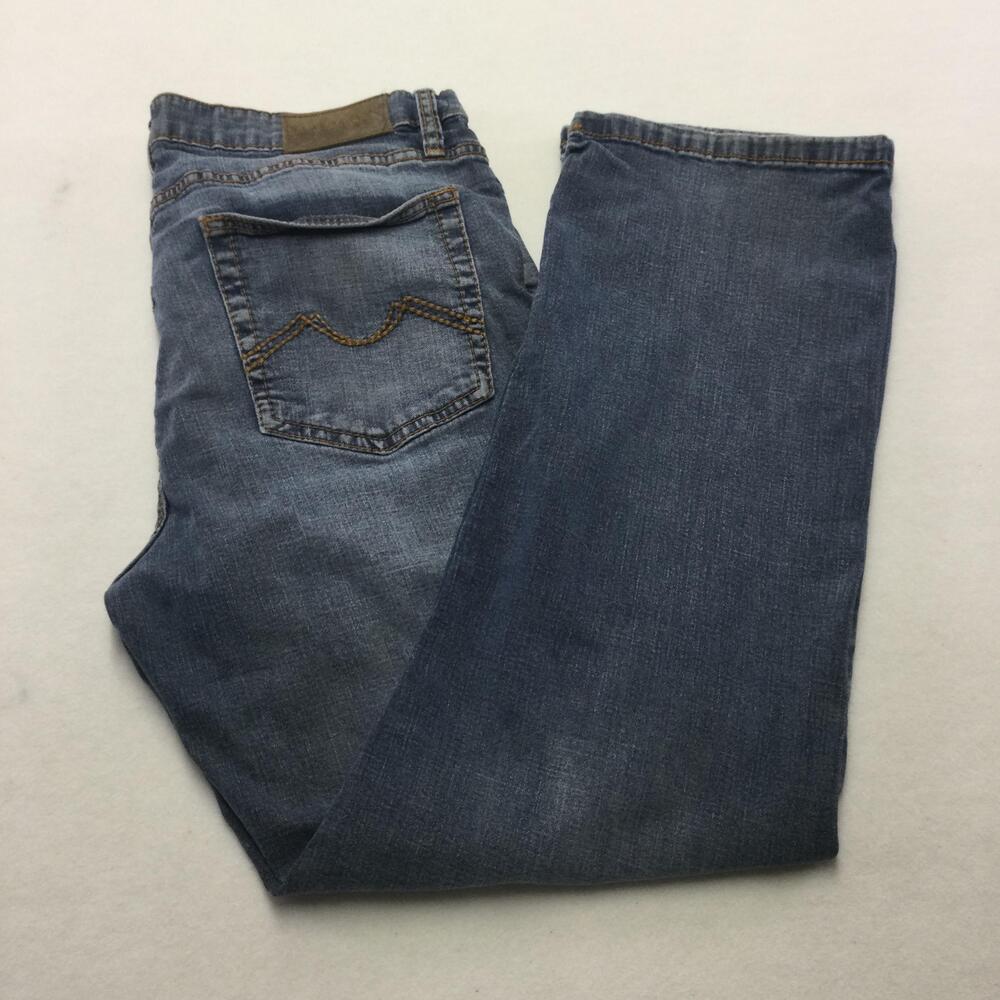 Urbanstar Jeans Mens 36x30 Blue Medium Wash Straight Leg Stretch Denim Zip Fly